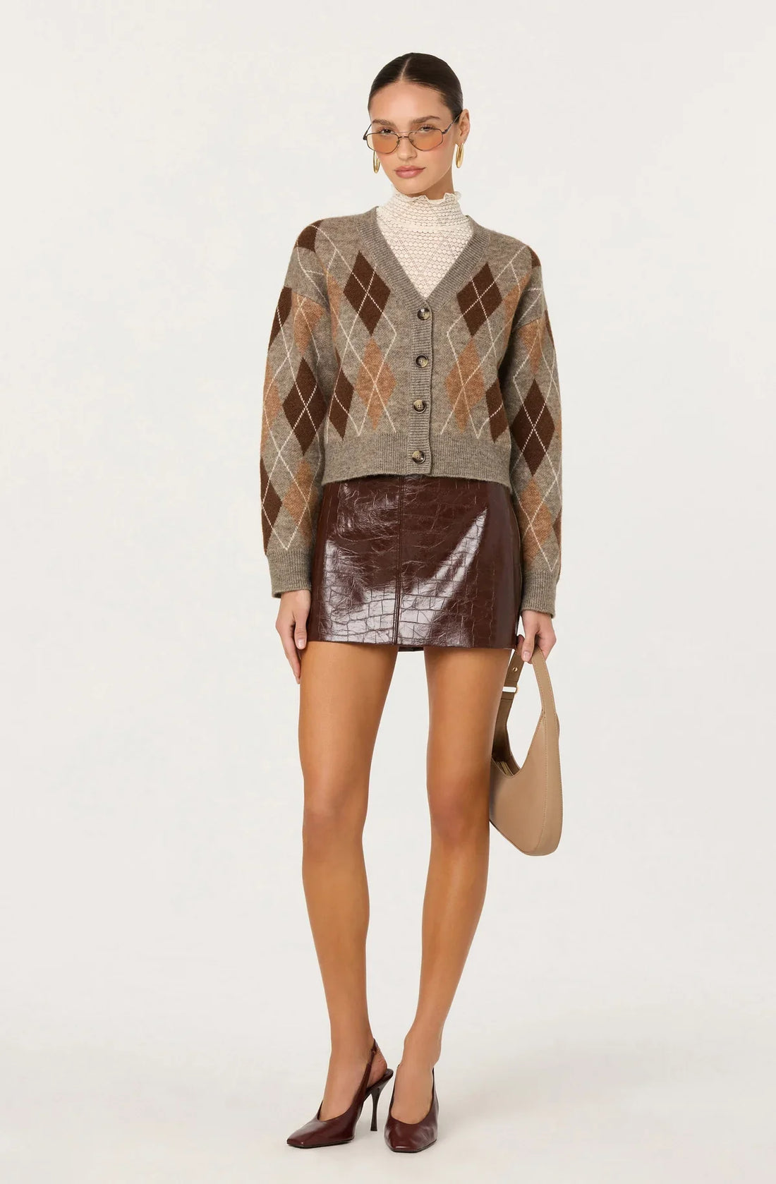 Brown Argyle Ashtyn Sweater