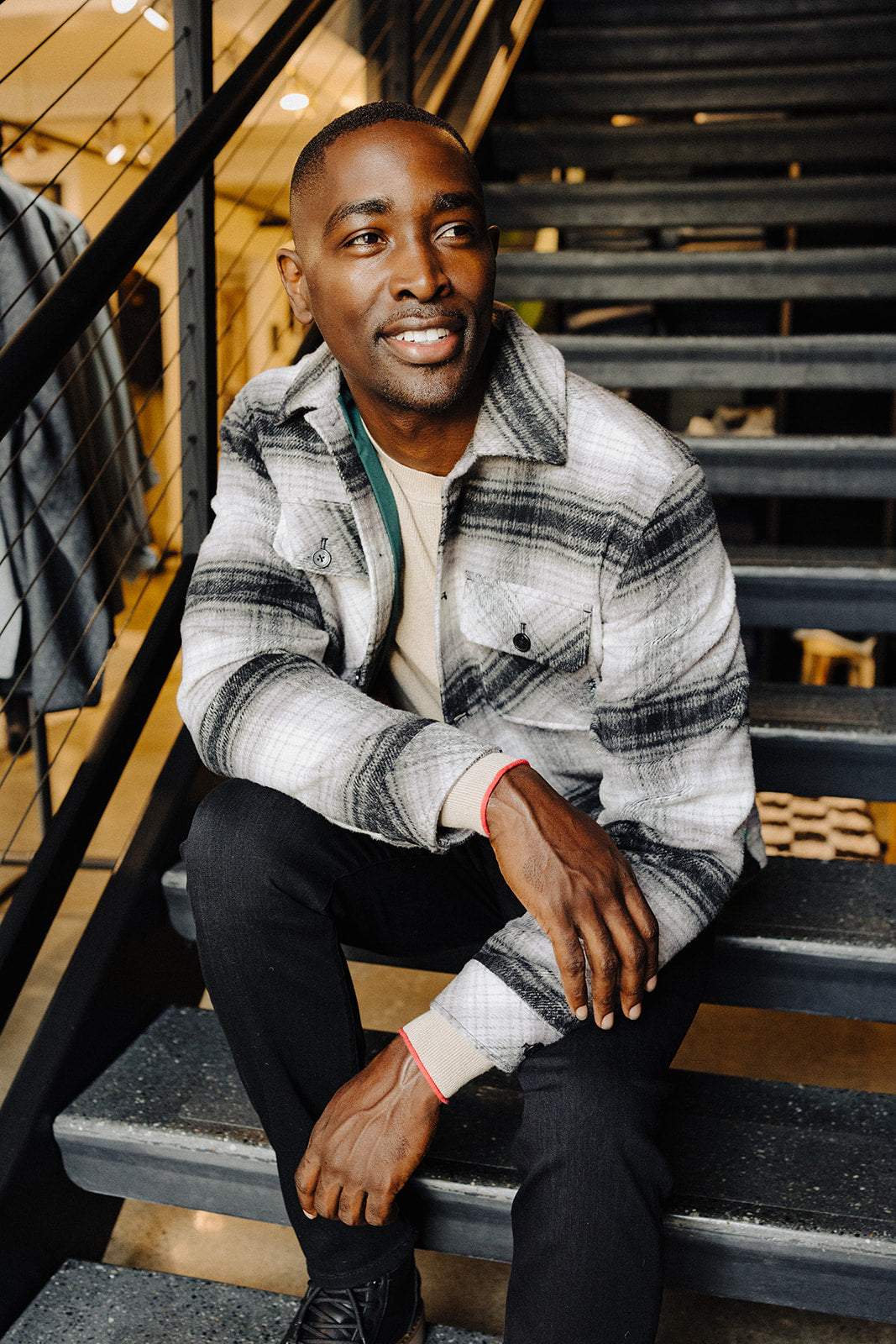 Dark Grey Check Overshirt