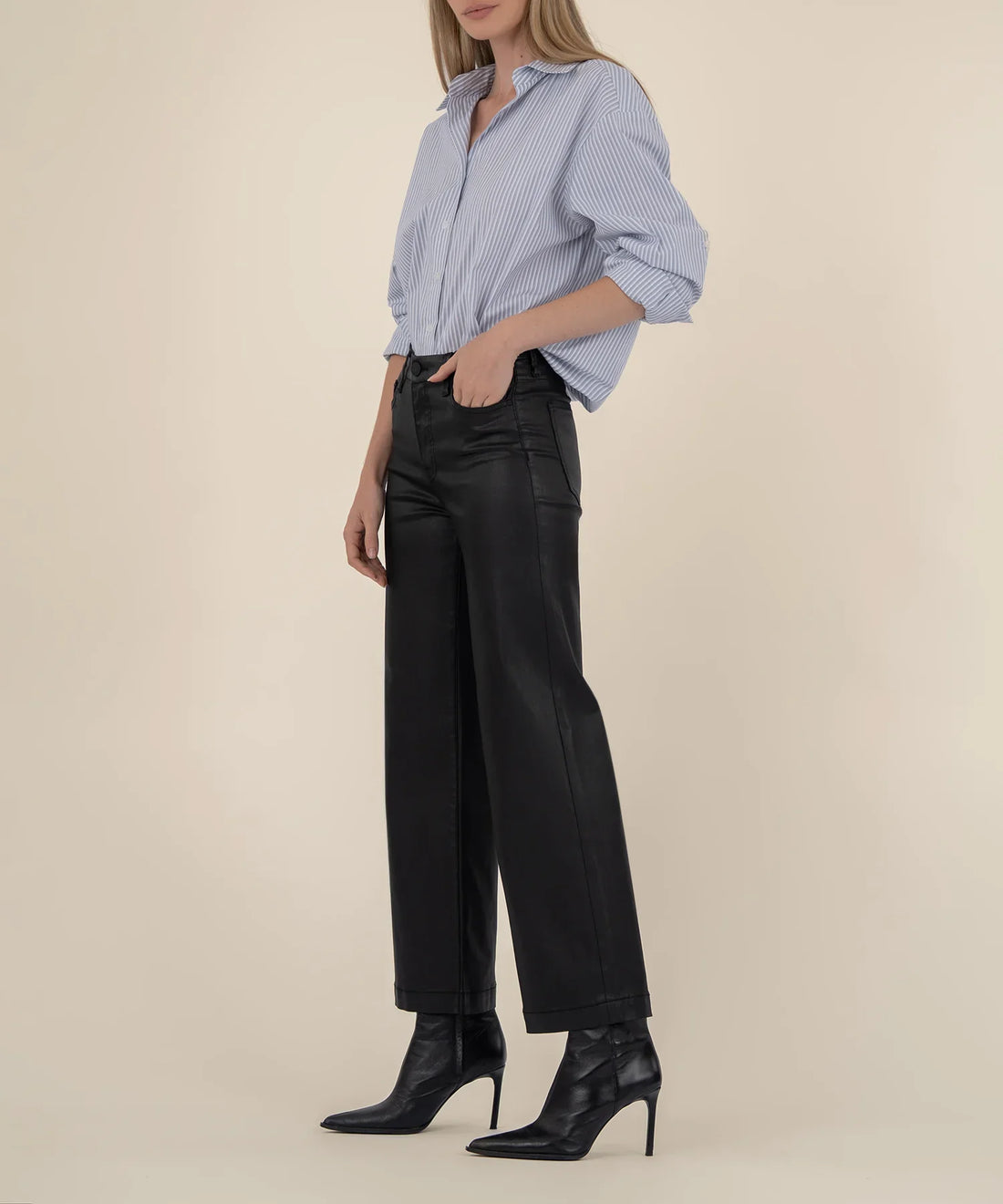 Black Meg Wide Leg Wide Hem Denim